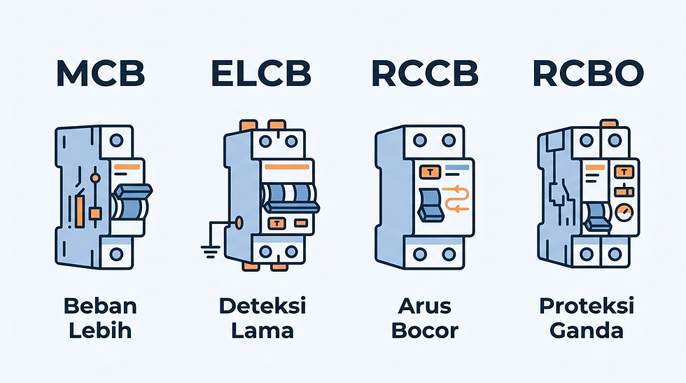 RCBO vs RCCB vs ELCB: Panduan Lengkap Proteksi Listrik Rumah 2026