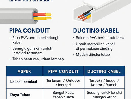 🔌 Perbedaan Pipa Conduit dan Ducting Kabel: Mana yang Lebih Cocok untuk Rumah Anda?