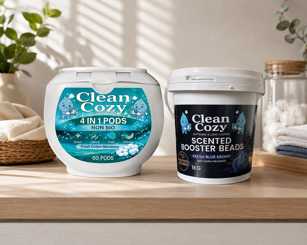 Cozy Cleaner Clean Cozy Fresh Laundry Duo Bundle – 60 Pods + 1kg Scent Booster Beads ...