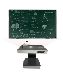 SR SMART LECTERN by Surwise+ showcasing an advanced pull-out visualizer with a 13MP lens and adjustable camera angles for interactive teaching and versatile presentations.