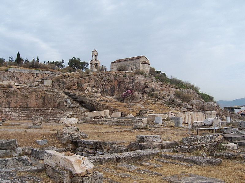 General view of sanctuary of Demeter and Kore and the Telesterion (Initiation Hall), center for the Eleusinian Mysteries, Eleusis