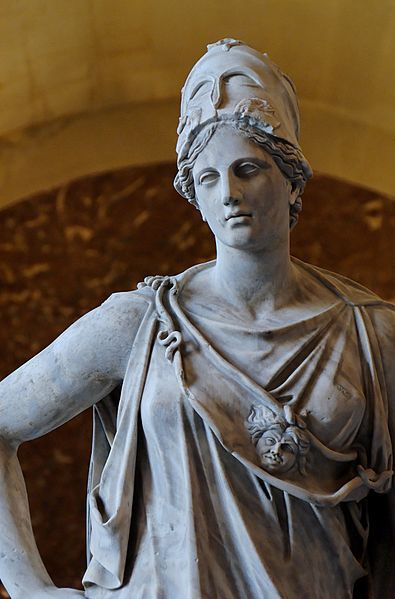 So-called “Mattei Athena”. Marble, Roman copy from the 1st century BC/AD after a Greek original of the 4th century BC, attributed to Cephisodotos or Euphranor. Related to the bronze Piraeus Athena.
