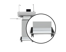 SR SMART LECTERN by Surwise+ with optional movable universal wheels for enhanced mobility, quick setup, and efficient teaching in dynamic educational environments.