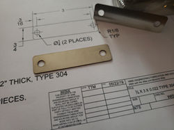 3" x 3/4", 22 Gauge Stainless Steel Plat