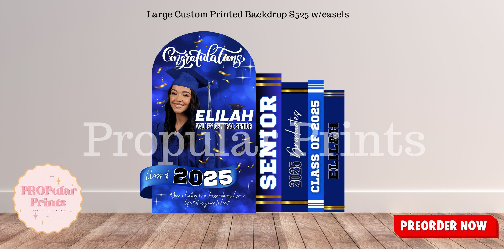 Large Custom Printed Backdrops with Easels