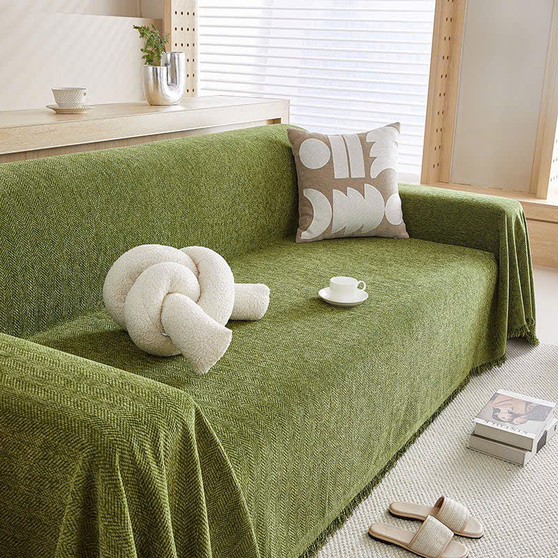 Hình thu nhỏ: Áo Bọc Sofa Đơn Màu- Bọc Sofa Toàn Bộ, Chất Liệu Lông Nhung, Chống Cào Mèo