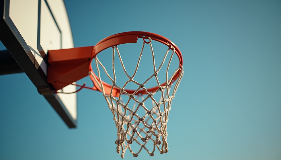 Eye-level view of a basketball player setting a screen on the wing during a pick and roll play