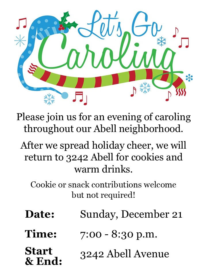 Caroling - Sunday, December 21