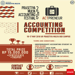Prasetiya Mulya Accounting Festival 2016