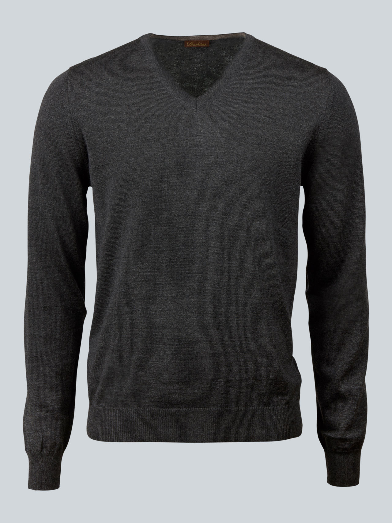 Stenstroms V-Neck Sweater: Charcoal