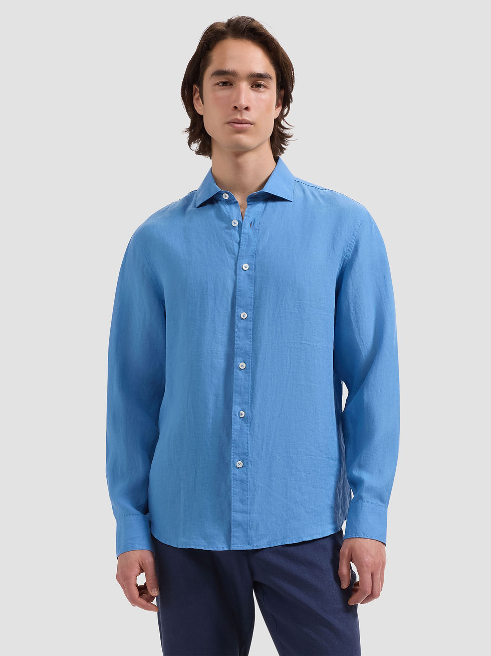 Thumbnail: Bugatchi Linen Shirt: Aqua