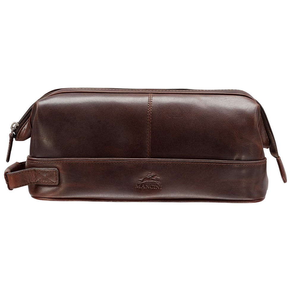Thumbnail: Mancini Classic Toiletry Kit: Brown