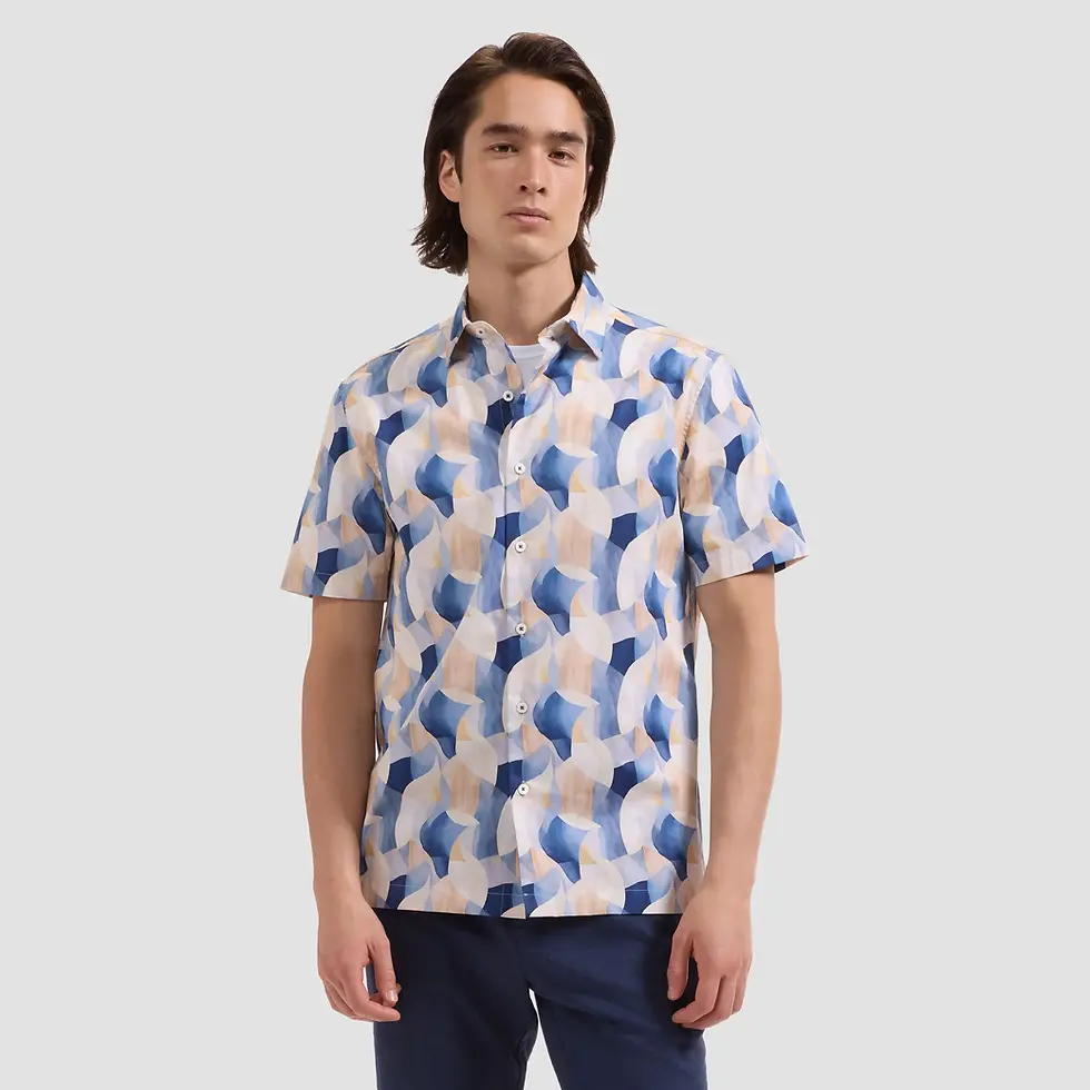 Thumbnail: Bugatchi Colour Block Short Sleeve Shirt
