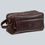 Thumbnail: Mancini Double Compartment Top Zipper Toiletry Kit: Brown