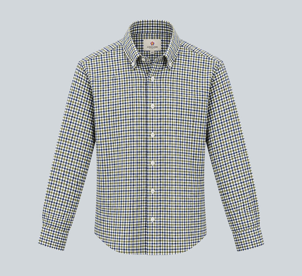 Altemflower Shirt: Green/Blue Plaid