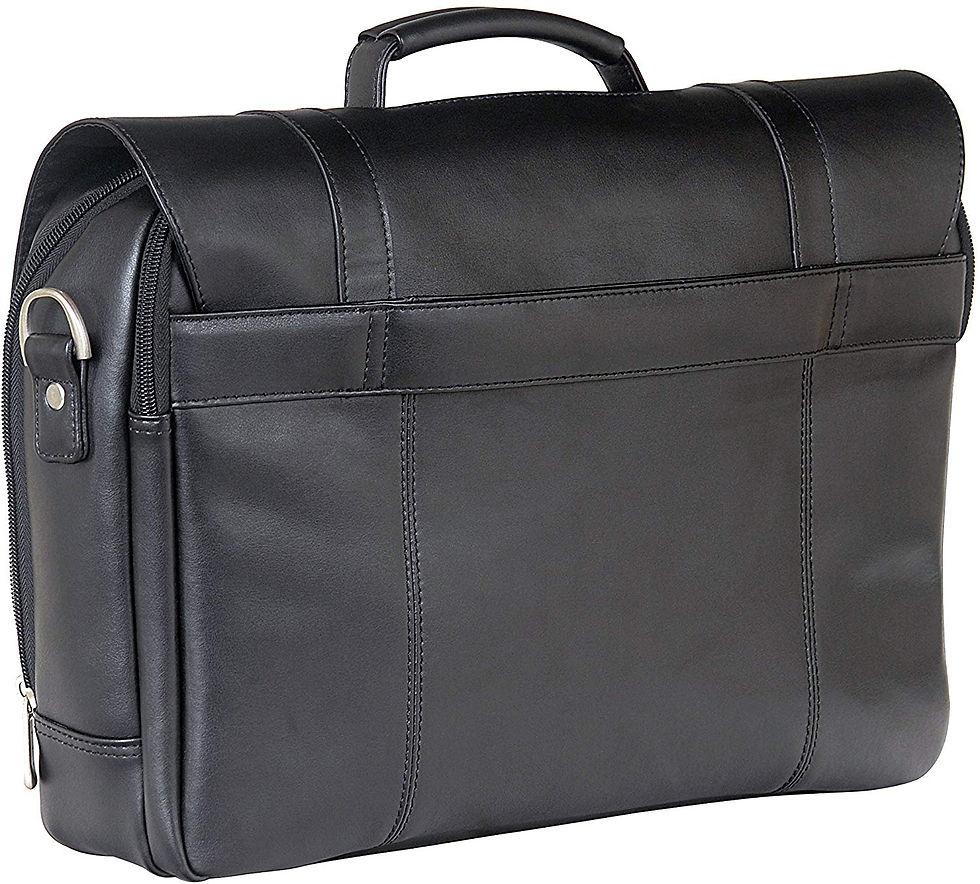 Thumbnail: Mancini Double Compartment Briefcase Black
