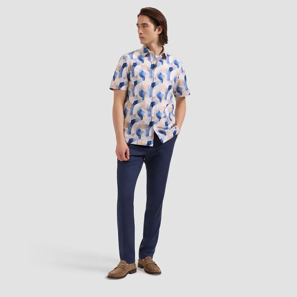 Thumbnail: Bugatchi Colour Block Short Sleeve Shirt