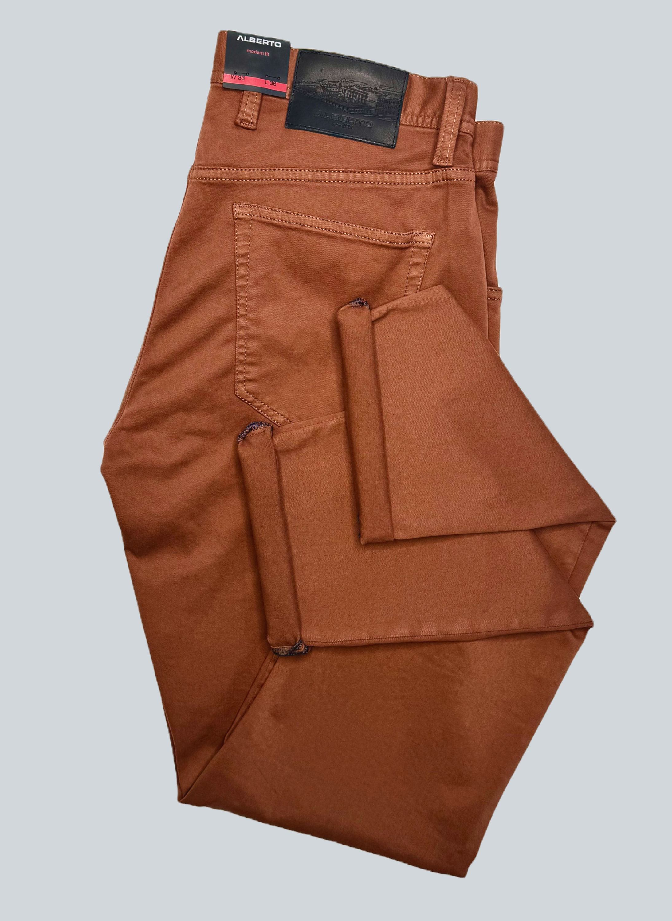 Alberto Twill Pants: Rust