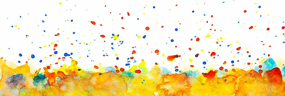 Colorful paint splatters from a volunteer led art program