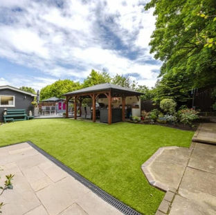 Exterior view of outdoor kitchen in Birkdale.