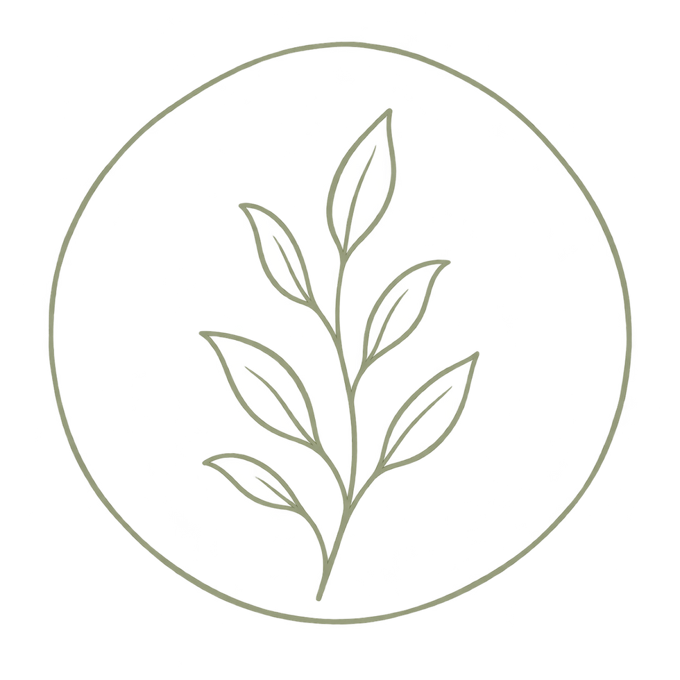 Leafy branch icon in a circle