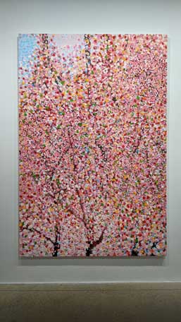 Photo de peinture cerisiers en fleurs damien hirst art contemporain fondation cartier, impressionnisme, action painting, que visiter à paris, oeuvre d art, musée paris, ouverture musée, expositions musées