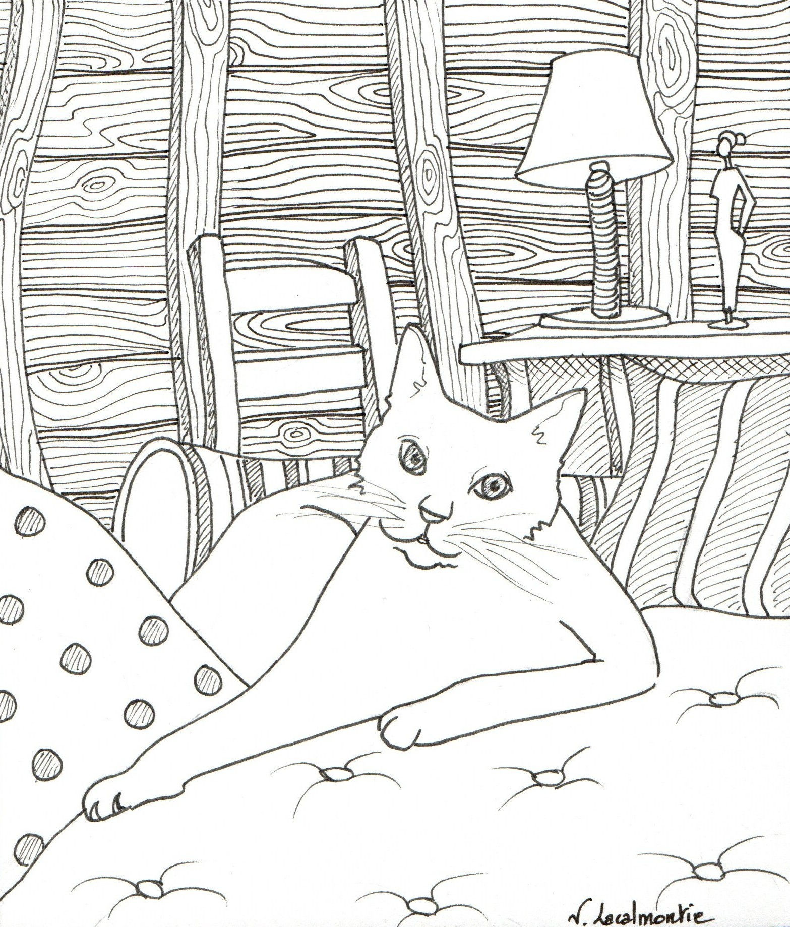 Dessin encre - Study Grosses papattes - Valérie Lacalmontie