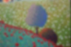 Miniature : Détail d’un arbre violet et fleurs blanches dans un paysage abstrait et poétique.