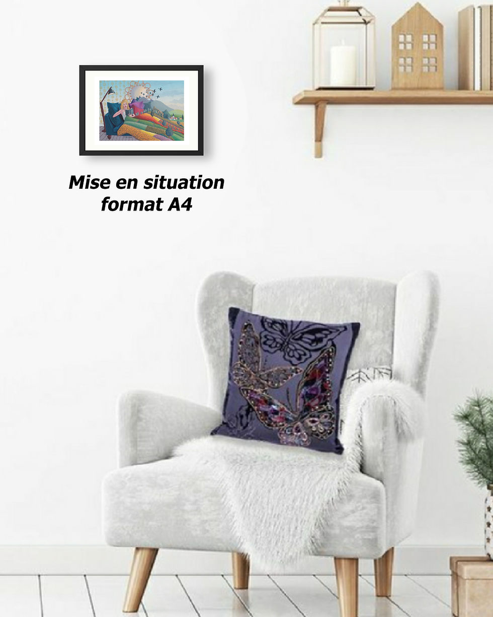 Thumbnail: Mise en situation du tirage d'art "En plaid nature" format A4.