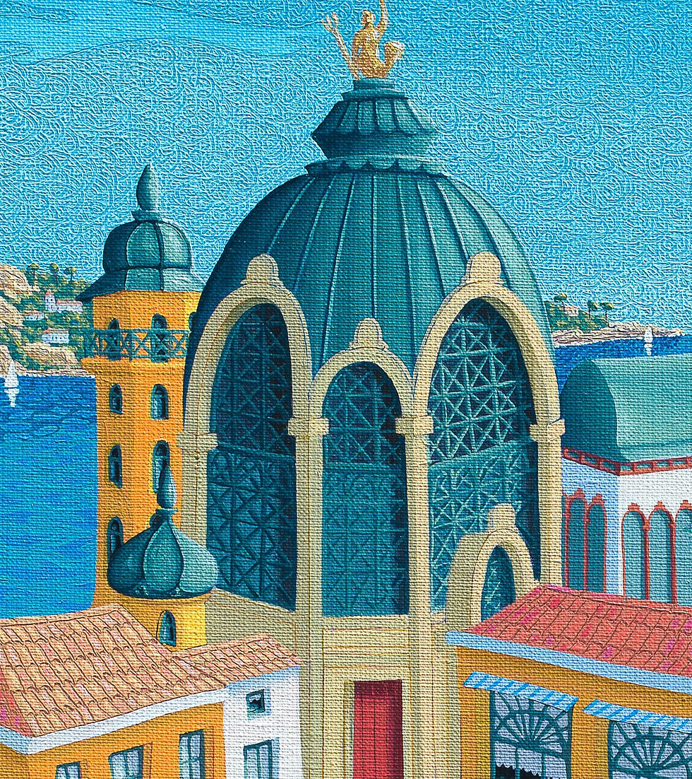 Dôme du Palais de la Jetée, peinture contemporaine.