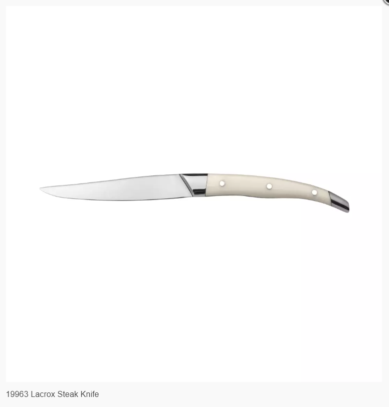 Trenton: Cavalier Steak Knife Point Tip Ivory (set of 6) Code: 19963