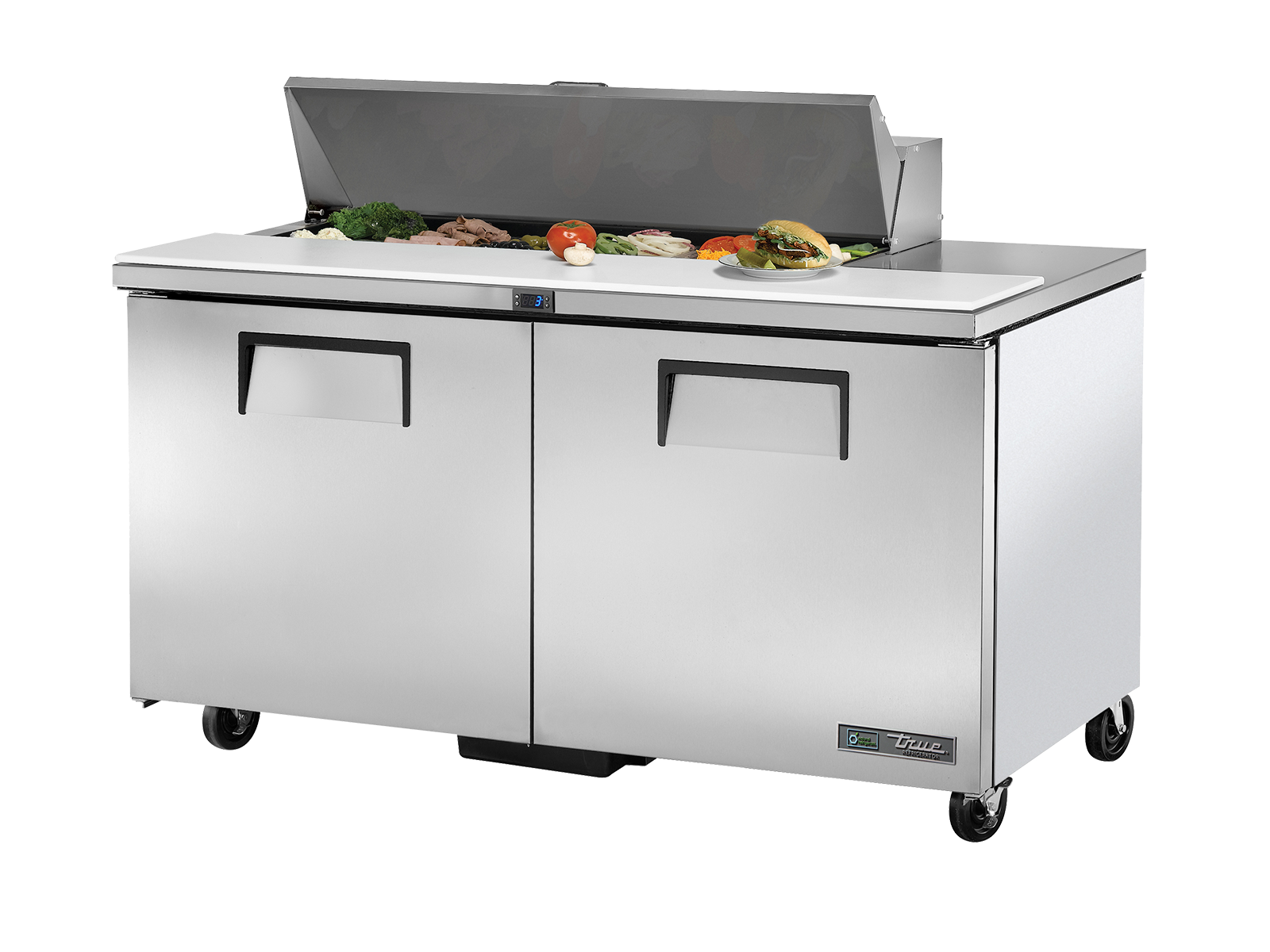 True Refrigeration -Prep Table, 12x 1/6 Top Pans, 2 Swing Doors -TSSU-60-12-HC