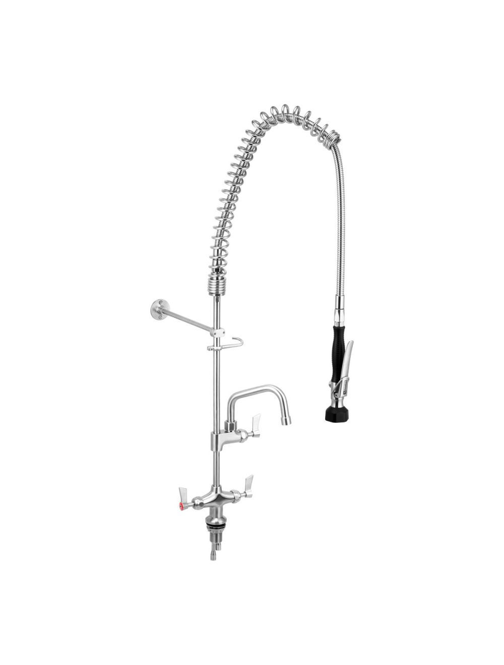 3Monkeez - CLEAN-A-JET- S/S Dual Hob Mount Pre Rinse w/ 6" Pot Filler -T-3M53015