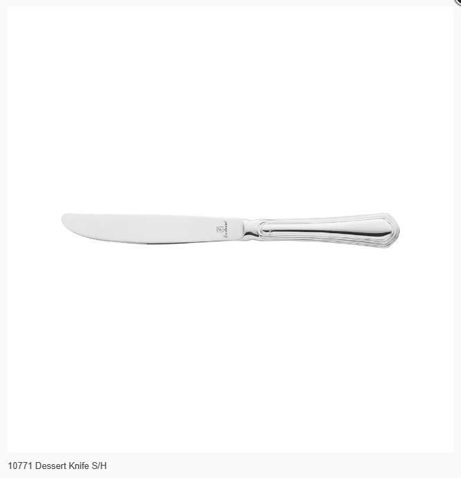 Trenton: Fortessa Medici Dessert Knife Solid Handle (dozen) Code: 10771