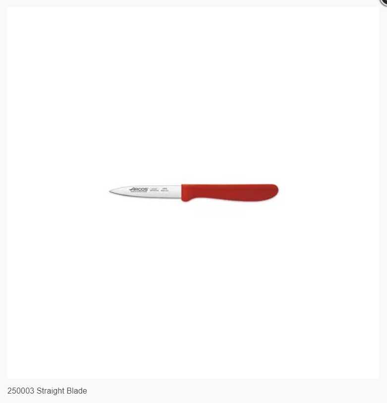 Trenton: Arcos Pairing Knife Red Handle 85mm - Code: 250003