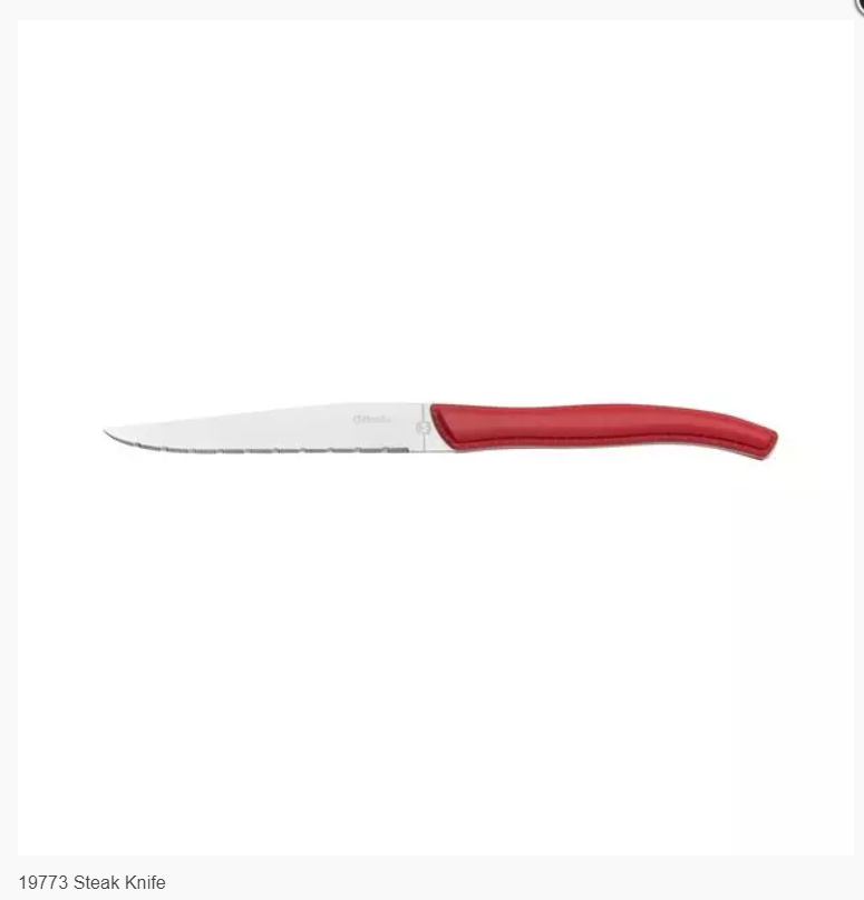 Trenton: Amefa Faux Leather Steak Knife Red HDL (dozen) Code: 19773