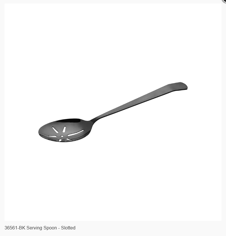 Trenton : SERVING SPOON-18/10 | SLOT'D | 310mm Black CODE: 36561-BK