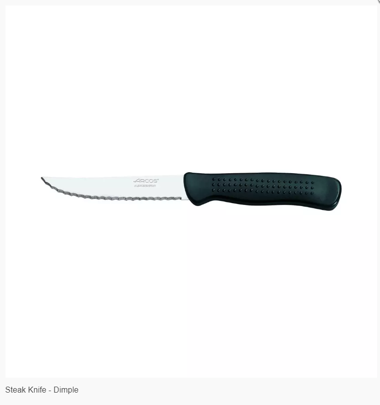 Trenton: Arcos Steak Knife Black Handle 220mm (each) Code: 19981