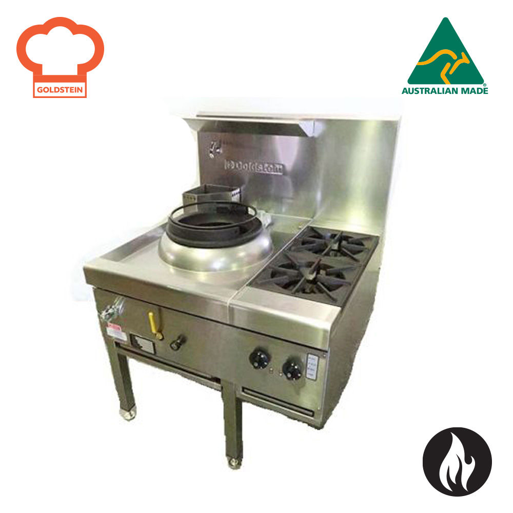 Goldstein CWA1B2 -  Asian Cooking Ranges - 1 Woks 356mmD,  2-Open Burner