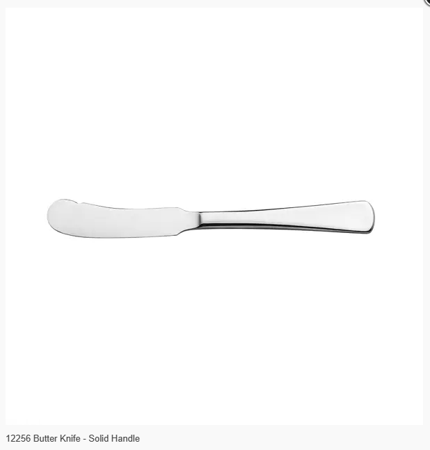Trenton:  Milan  - Butter Knife S/S Solid Handle    (dozen) Code: 12256