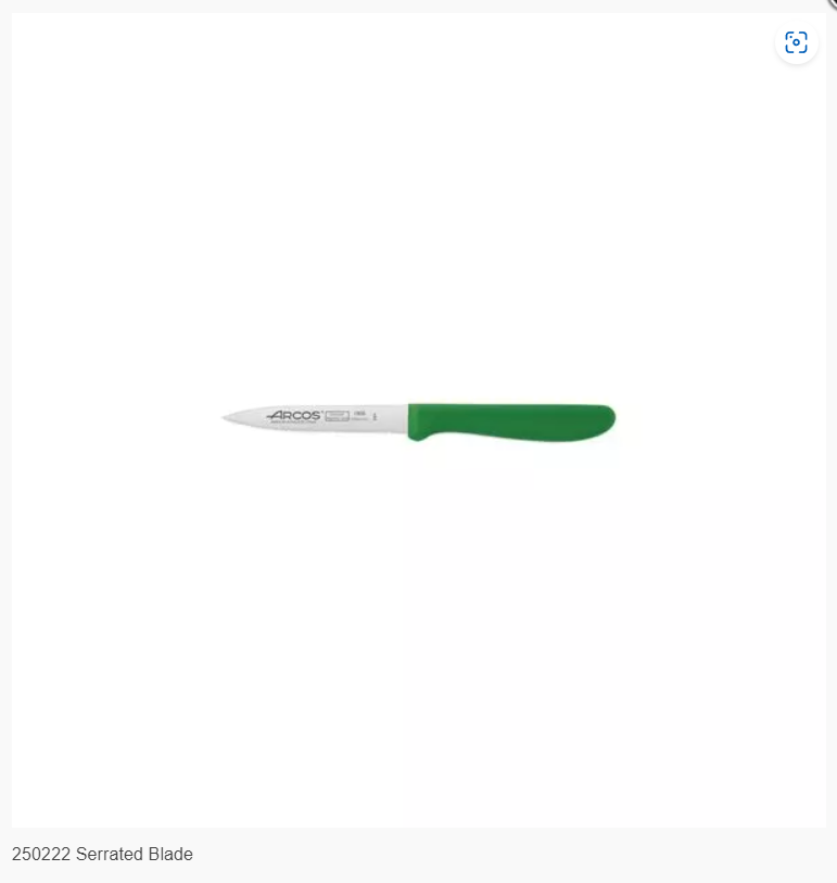 Trenton: Arcos Pairing Knife Green Handle 100mm Serrated - Code: 250222