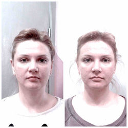 Лепка лица до и после