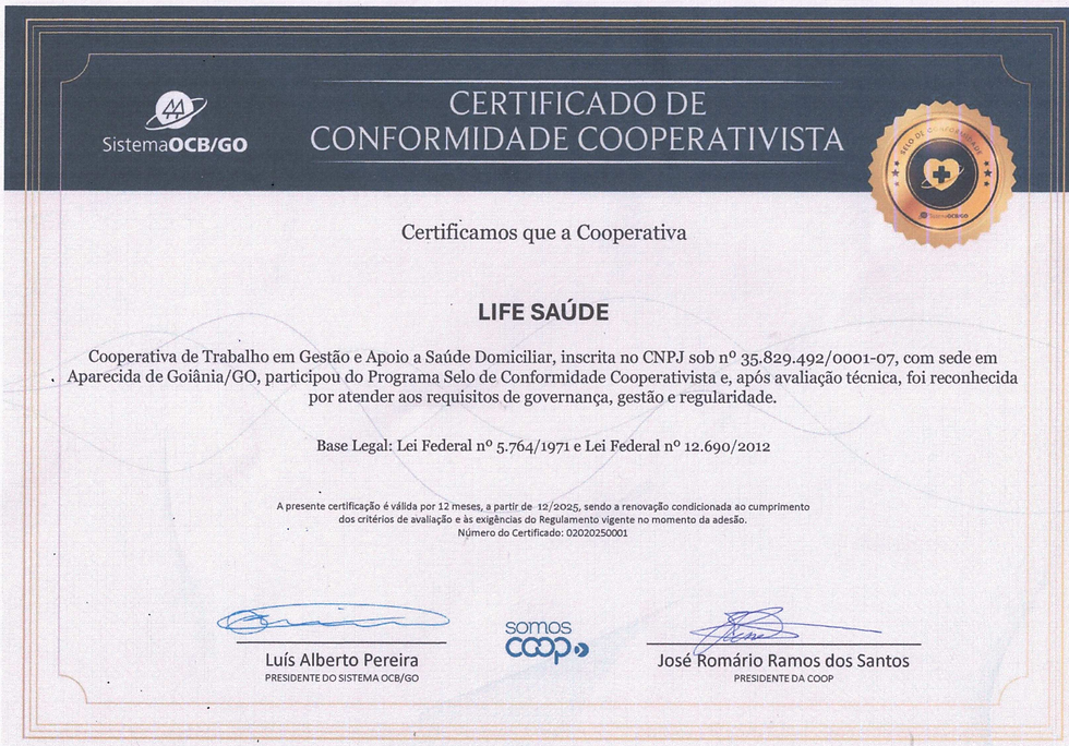 Certificado de Conformidade Cooperativista