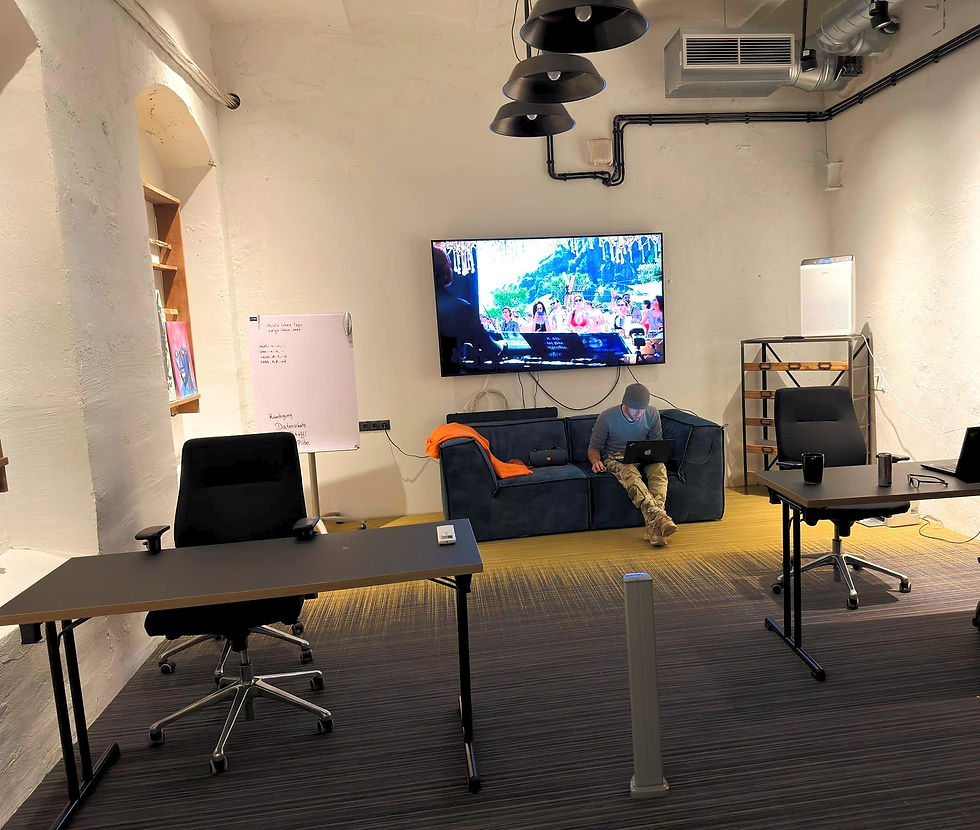 Co-working space at Hektor Container Hotel, Tallinn Estonia