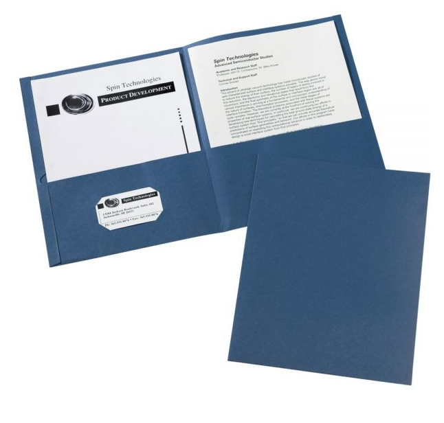 Thumbnail: Avery Two-Pocket Folder, 40-Sheet Capacity, Dark Blue, Embossed Paper, 25/Box