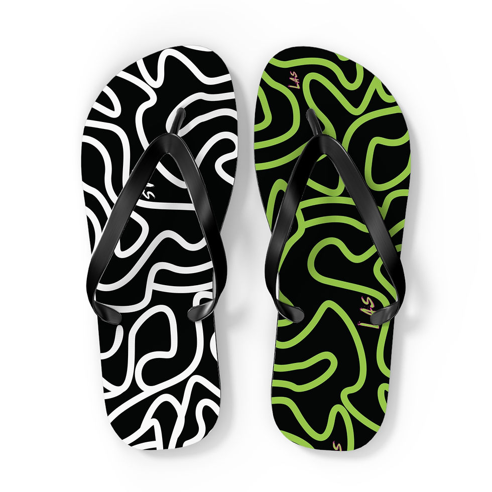 Thumbnail: LAS Stylish Abstract Flip Flops - Comfortable Summer Sandals 