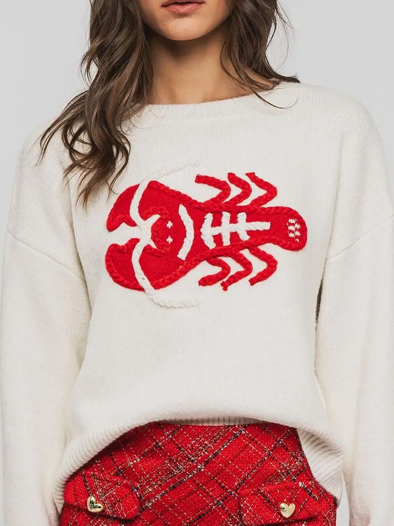Cream Coastal Lobster Sweater