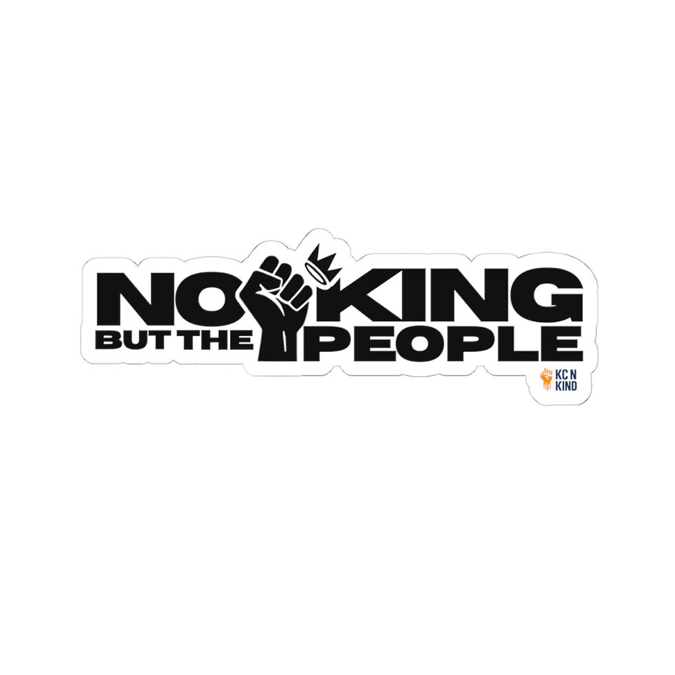 Thumbnail: No King But The People Kisscut Sticker - White or Transparent 