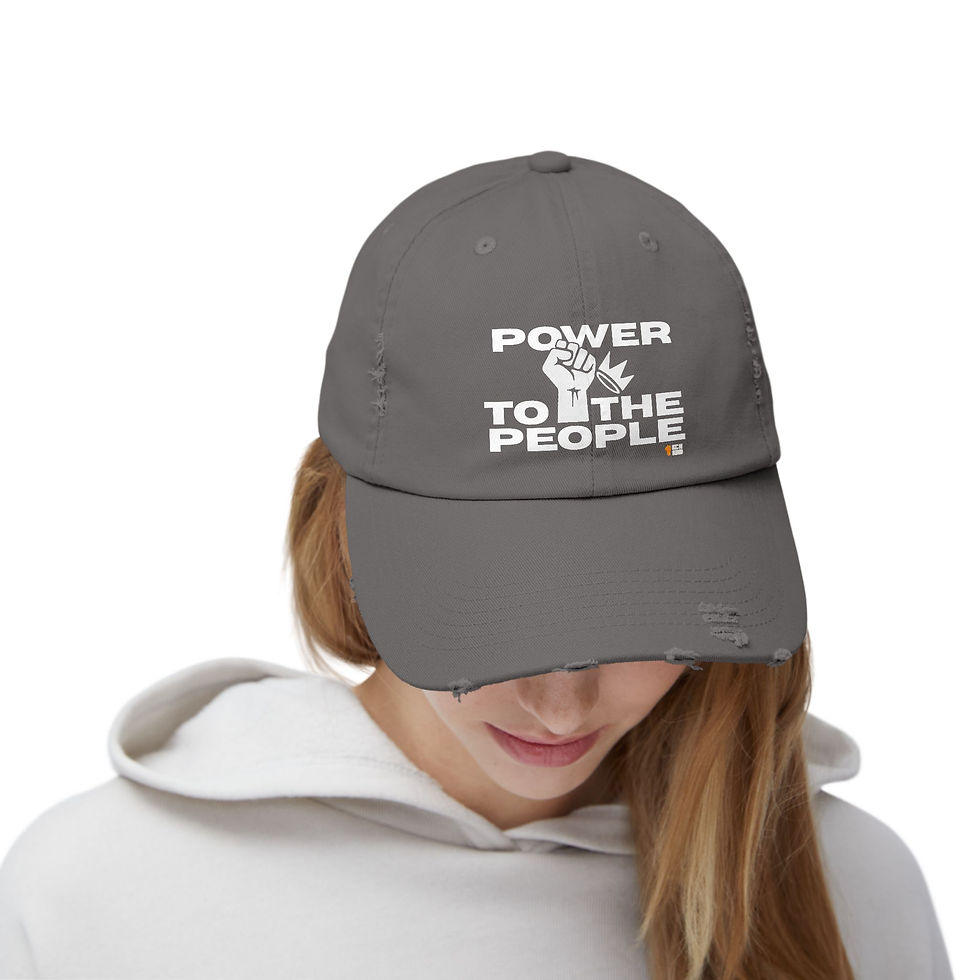 Thumbnail: "Power to the People" - Unisex Distressed Cap 