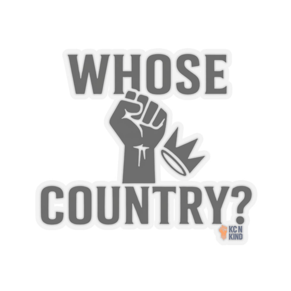 Thumbnail: "Whose Country?" Kisscut Sticker - White or Transparent 